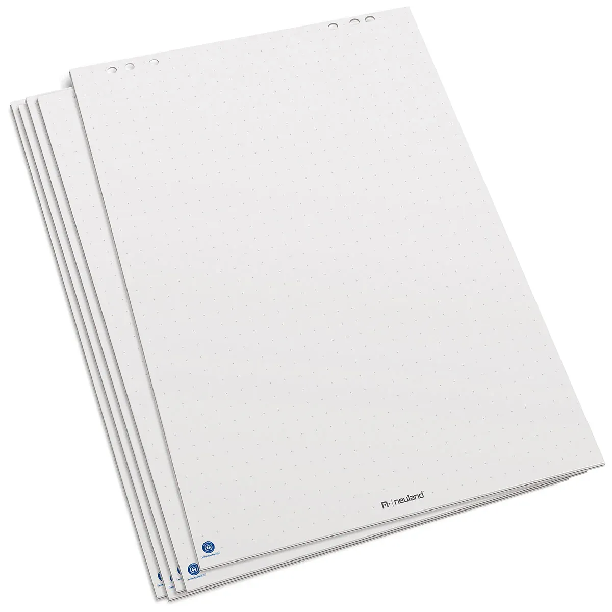 FlipChart Paper, set of 5, white, recycled, with crosshairs